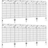 Outsunny Decorative Garden Fencing, 8PCs 43in x 23ft Outdoor Picket Fence Panels, Rustproof Metal Wire Landscape Flower Bed Edging Animal Aosom UK