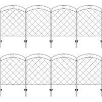 Outsunny Decorative Garden Fencing, 43in x 11.4ft Outdoor Picket Fence Panels, 8PCs Rustproof Steel Wire Landscape Flower Bed Border Edging Aosom UK