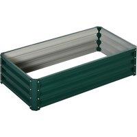Outsunny Raised Beds for Garden, Galvanized Outdoor Planters, for Herbs and Vegetables, Use for Patio, Backyard, Balcony, Green Aosom UK