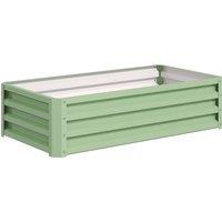 Outsunny Raised Beds for Garden, Galvanised Outdoor Planters, for Herbs and Vegetables, Use for Patio, Garden, Balcony