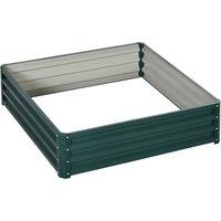 Outsunny Raised Garden Bed Metal Planter Box for plants, flowers and other vegetation, 120x120x30cm, Green Aosom UK