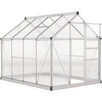 Outsunny 6 x 8ft Walk-In Greenhouse, with Sliding Door - Clear