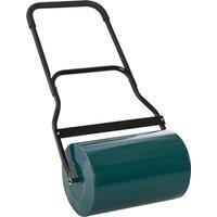 Outsunny 40L Lawn Roller Drum Scraper Bar Collapsible Handle Water or Sand Filled ?32cm Green