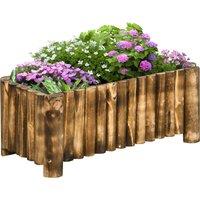 Outsunny Elevated Garden Bed, Wooden Planter Box, Rectangular Herb and Flower Container, 78L x 35W x 30H cm Aosom UK