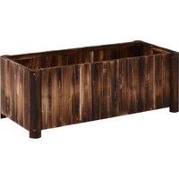 Outsunny Wooden Raised Garden Bed, 120 x 50 x 45cm Elevated Planter Box, Outdoor Flower Bed with Drainage Gaps, Easy Assembly