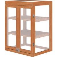 Outsunny 3-tier Wood Greenhouse Garden Polycarbonate Cold Frame Grow House w/ Storage Shelf for Plants, Flowers, Orange Aosom UK