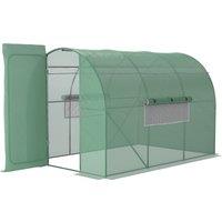 Outsunny Large Walk-In Greenhouse, Plant Gardening Tunnel Hot House with Metal Hinged Door, Galvanised Steel Frame & Mesh Windows (3 x 2M)