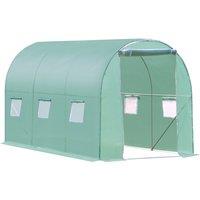 Outsunny Walk in Polytunnel Outdoor Garden Greenhouse with Windows and Door (3 x 2M) Aosom UK