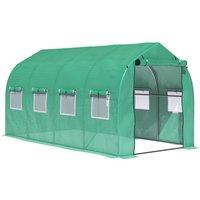 Outsunny Galvanised Frame Polytunnel Greenhouse with Windows and Door for Garden, Backyard (4 x 2M) Aosom UK