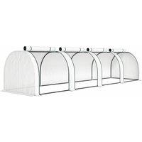 Outsunny 395 x 100 cm Low Tunnel Greenhouse - White