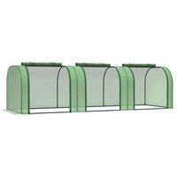 Outsunny Tunnel Greenhouse: PE Cover, Steel Frame, Zipper Door, 295x100x80cm, Verdant Green Aosom UK