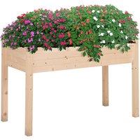Outsunny Garden Wooden Planters, Non-Woven Fabric, Rectangular Raised Bed,Fir Wood,Indoor/Outdoor, 122.5Lx56.5Wx76H cm Aosom UK