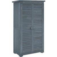 Outsunny Wooden Small Shed, Garden Storage Shed with 3 Shelves, Asphalt Roof and Shutter Doors, Grey Aosom UK