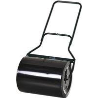 Outsunny ?50cm Steel Garden Lawn Roller Push Pull w/ Fillable Cylinder Water Sand Plug Lawn Flatten Seed Sow Rolling Drum w/ Handle