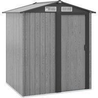 Outsunny 5ft x 4.3ft Outdoor Garden Storage Shed - Grey Wood Effect