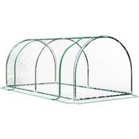 Outsunny Transparent Grow House: Steel-Framed Tunnel Greenhouse with PE Cover, 200 x 100 x 80 cm Aosom UK