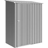 Outsunny 5ft x 3ft Garden Storage Shed, Outdoor Metal Shed with Sloped Roof, Aluminium Grey