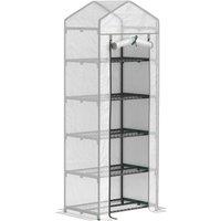Outsunny 193cm Five Shelf Mini Greenhouse - White