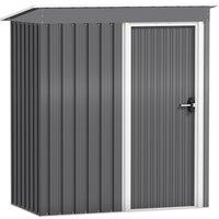 Outsunny 5x3 Storage Shed Metal Frame Garden Storage Shed with Sliding Door & Sloped Roof Outdoor Metal Garden Storage Shed Aosom UK