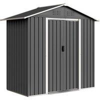 Outsunny 6.5 x 3.5ft Metal Garden Storage Shed - Dark Grey