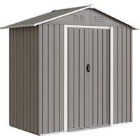 Outsunny 6.5 x 3.5ft Metal Garden Storage Shed - Light Grey