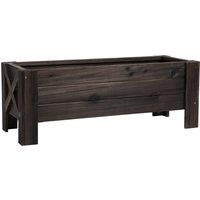 Outsunny Wooden Raised Bed Garden boxes for Flower Vegetable Outdoor Patio Plant Pot Fir Wood, 100 x 36.5 x 36 cm Aosom UK