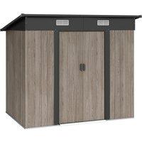 Outsunny Outdoor Garden Storage Shed - Grey Wood Grain
