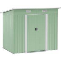 Outsunny 6.8 x 4.3ft Outdoor Garden Storage Shed, Tool Storage Box for Backyard, Patio and Lawn, Light Green