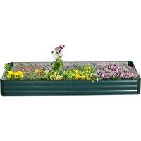 Outsunny Metal Raised Garden Bed Planter Box Outdoor Planters for Growing Flowers, Herbs, Green, 241x90.5x30cm