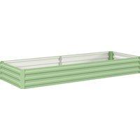 Outsunny Metal Raised Garden Bed Planter Box Outdoor Planters for Growing Flowers, Herbs, Green, Light Green