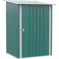 Outsunny 3.3 x 3.4ft Lean To Steel Garden Shed, with Locking Door - Green