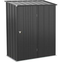 Outsunny 5.3ft x 3.1ft Outdoor Storage Shed, Garden Metal Storage Shed w/ Single Door for Backyard, Patio, Lawn, Charcoal Grey Aosom UK