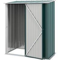 Outsunny Garden Storage Shed, 5x3 ft Metal Shed w/ Single Door and Sloped Roof for Garden, Patio, Lawn, Green Aosom UK