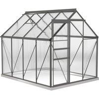 Outsunny 190 x 253 cm Walk-In Polycarbonate Greenhouse - Dark Grey