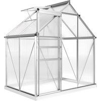 Outsunny 192.5 x 131cm Walk-In Polycarbonate Greenhouse - Silver-Tone