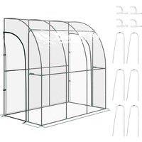 Outsunny 214cm x 118cm Walk-In Lean To Greenhouse, with Accessories Aosom UK