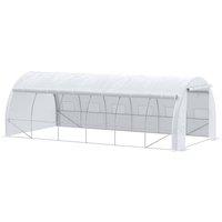 Outsunny 6 x 3 x 2 m Polytunnel Greenhouse, Walk in Pollytunnel Tent w/ Steel Frame, Reinforced Cover, Zippered Door & 8 Windows for Garden Aosom UK