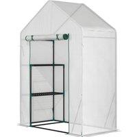 Outsunny Greenhouse for Outdoor, Portable Gardening Plant Grow House w/ 2 Tier Shelf, Roll-Up Zippered Door, PE Cover, 143x73x195cm, Green Aosom UK