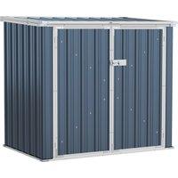 Outsunny 5ft x 3ft Garden 2-Bin Steel Storage Shed, Double Rubbish Storage Shed, Hide Dustbin w/ Locking Doors and Openable Lid Aosom UK