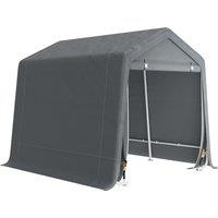 Outsunny 8 x 6.5 ft Outdoor Garden Storage Shed, Waterproof Bike Tent w/ Double Roll-up Zipper Door for Garden Tools, Dark Grey
