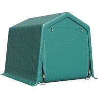 Outsunny 8 x 6.5 ft Outdoor Garden Storage Shed, Waterproof Bike Tent with Double Roll-up Zipper Door for Garden Tools, Green