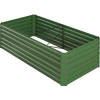 Outsunny Rectangular Garden Beds with Multi-reinforced Rods, Galvanised Steel Outdoor Planters, 180 x 90 x 59 cm, Green Aosom UK