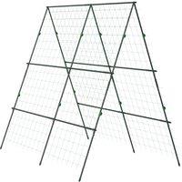 Outsunny Garden Cucumber Trellis for Climbing Plants, A-Frame Trellis Plant Support with Climbing Net, DIY Adjustable Cucumber Support Frame for Raised Bed, Vegetables, Flowers, Fruit, Green