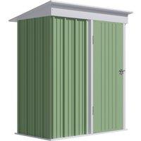Outsunny 5'x3'x6' Metal Garden Shed Roofed Lean-to Shed for Tool Motor Bike, with Adjustable Shelf, 