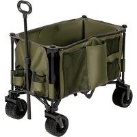 Outsunny Collapsible Garden Trolley, Folding Camping Cart, Outdoor Utility Wagon with Steel Frame, Green Aosom UK