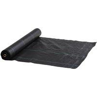 Outsunny 2m x 100m Heavy Duty Weed Control Membrane, Weed Membrane for Landscaping Driveway Gravel Artificial Grass Lawn Underlay, Black