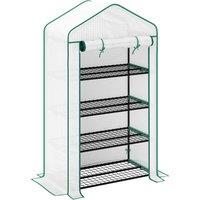 Outsunny Four-Tier Mini Greenhouse, with Reinforced Plastic Cover