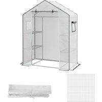 Reinforced Walk-in Greenhouse Cover Replacement with Door and Windows, White