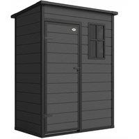 Outsunny 5' x 3' Garden Shed with Floor, Outdoor Storage Shed with Lockable Door, Window and Vent, Dark Grey