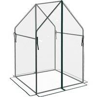 Outsunny Portable Greenhouse: Compact Garden Growhouse with Dual Zipped Doors, Indoor Outdoor Plant Protection, 90 x 90 x 145cm, Clear Aosom UK